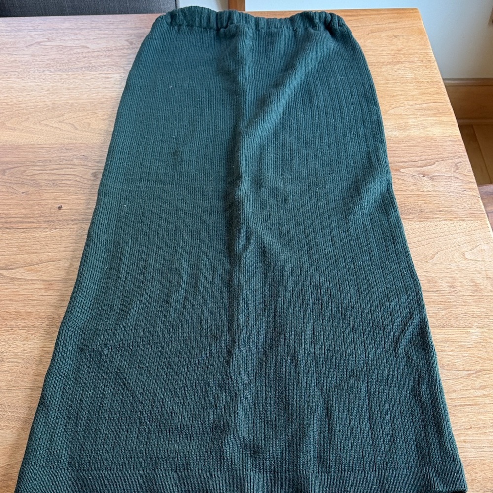 Dale of Norway Dark Green Ribbed Midi Skirt Wool